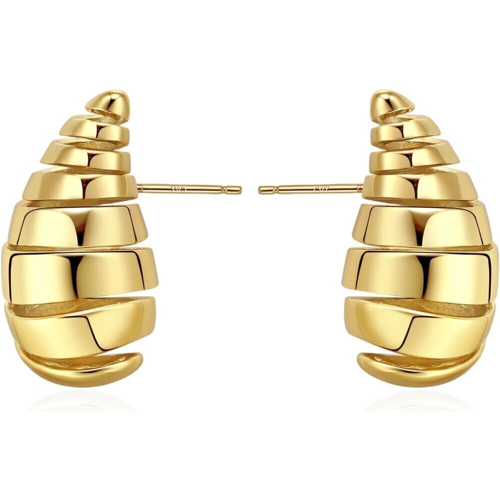 ⚡Gold Spiral Stud Earrings Unique Layered Twist Earrings for Women Fashion